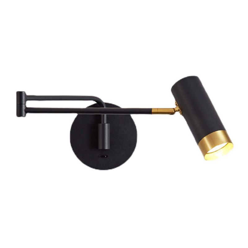 Black/White Single Contemporary Wall Mounted Sconce Metal Wall Light