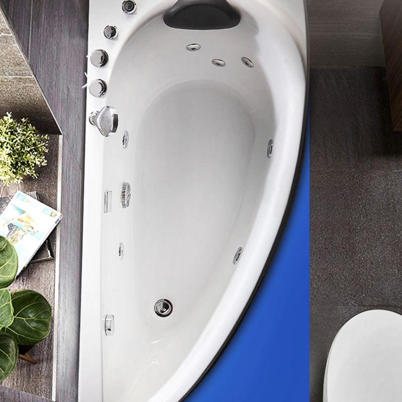 White Drop-in Bathtub Contemporary Corner Back to Wall Acrylic Bathtub
