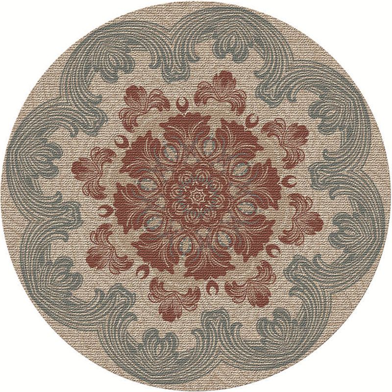 Moroccan Living Room Rug Multi-Color Flower Rug Polyester Machine Washable Stain Resistant Non-Slip Backing Area Carpet