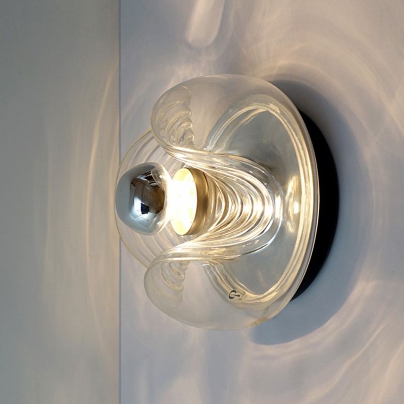 Contemporary Glass Shade Wall Lamp 1-Light Wall Sconce Lighting
