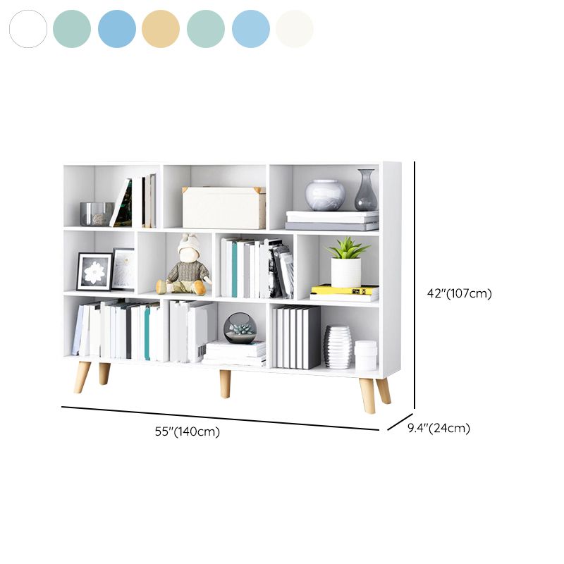 Closed Back Engineered Wood Shelf Bookcase Contemporary Bookshelf for Study Room