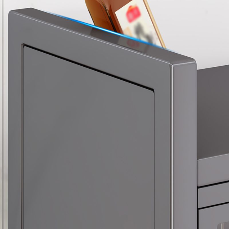 Modern Style Kitchen Server Glass Doors Metal Frame Server for Living Room