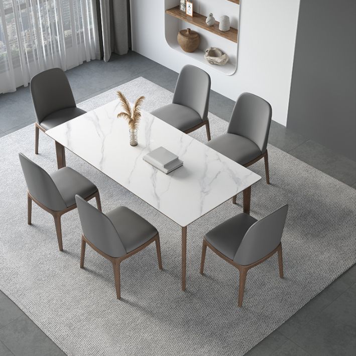 Modern Style Sintered Stone Dining Set Wood 1/2/3/4/5/7 Pieces Dining Set