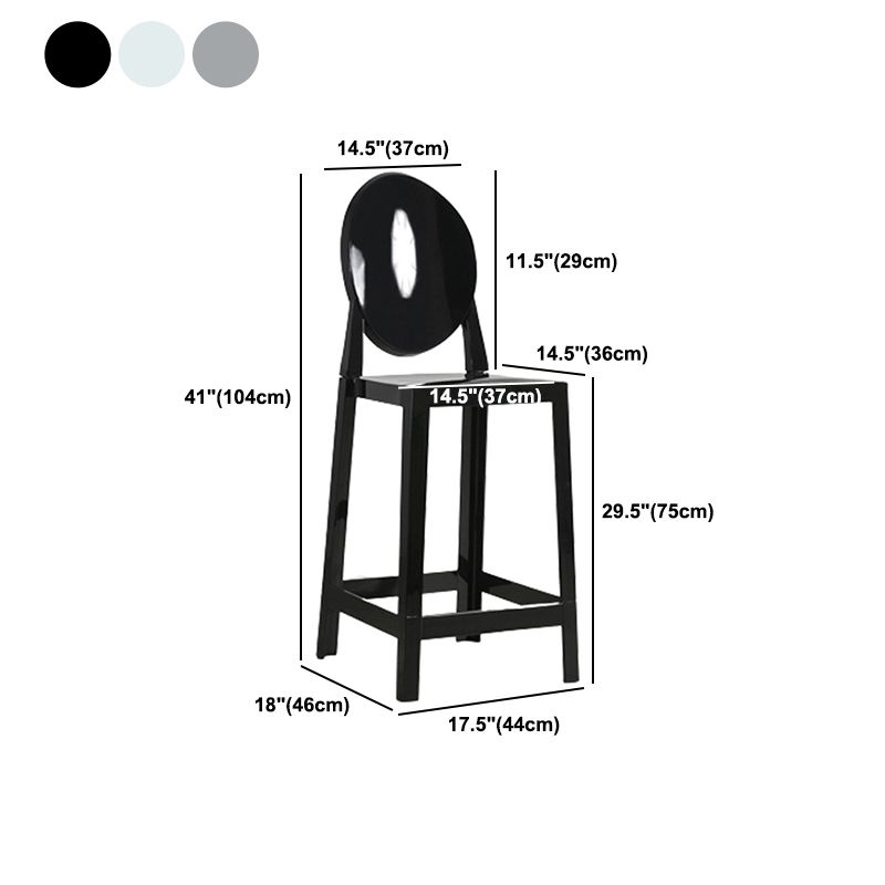 Contemporary Acrylic Barstool Acrylic Counter Stool in Matte Finish for Indoor