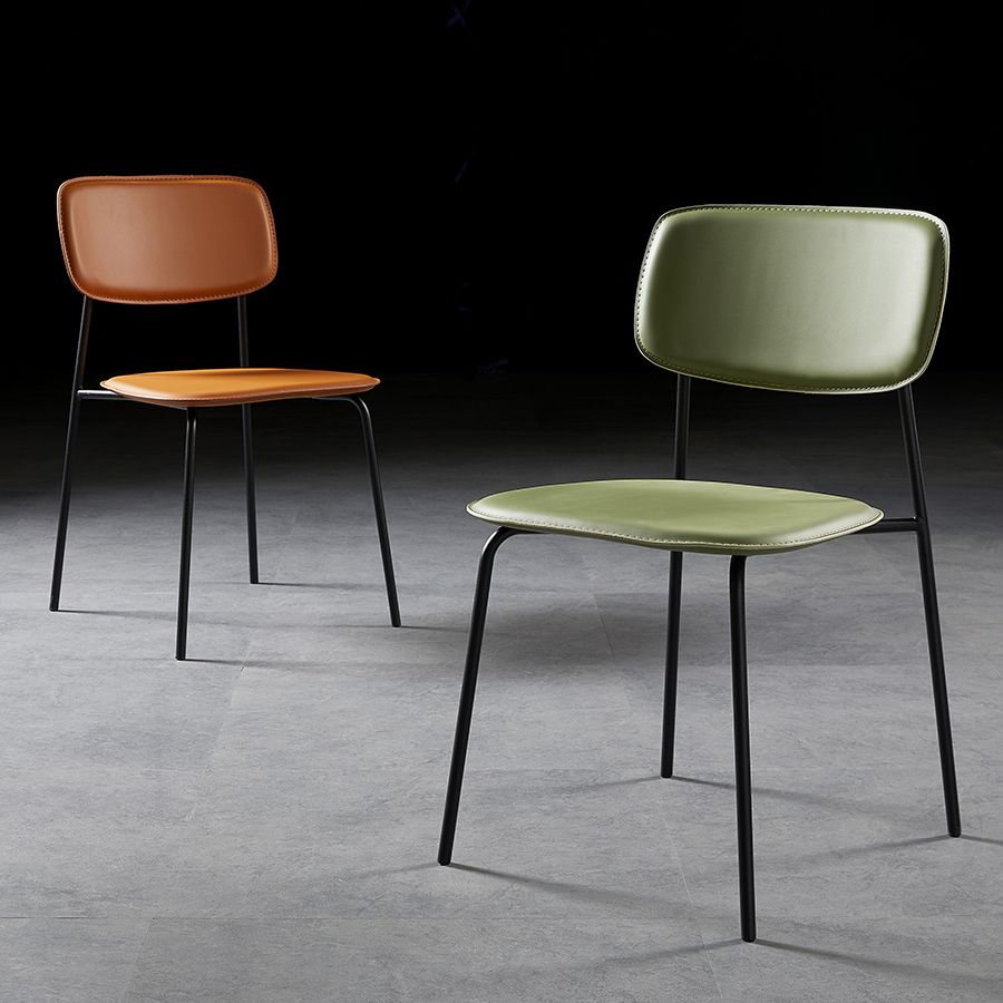 La salle à manger contemporaine en métal préside la chaise de salle à manger à dossier ouvert sans bras pour un usage domestique