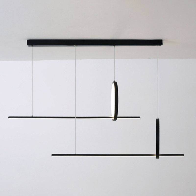 Geometric Island Light Fixture Modern Pendant Light Metal 2 Light Chandelier Lights