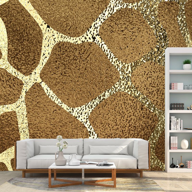 Modern Net Print Foil Mural Wallpaper Dark Color Living Room Wall Decor, Custom Made