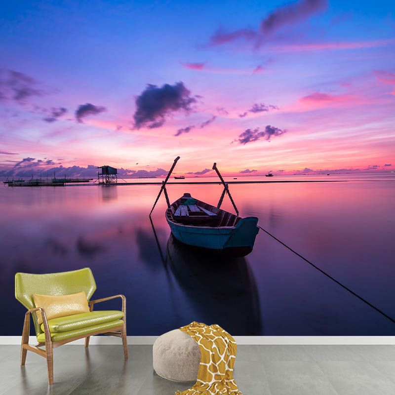 Sea Pattern Photography Wallpaper Living Room Tropical Stain Resistant