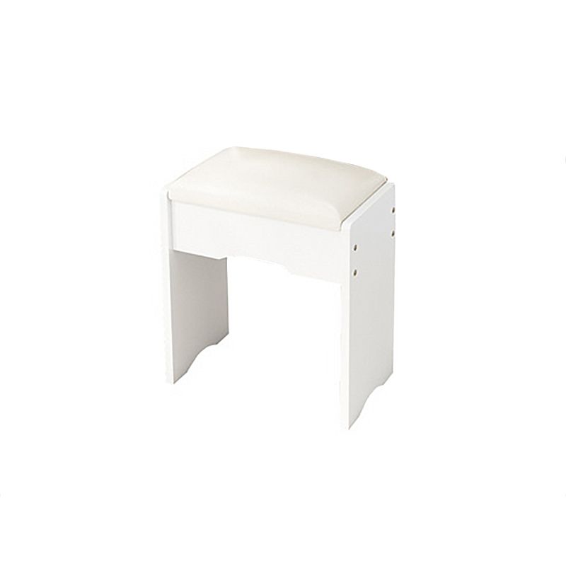 Scandinavian Engineered Wood Dressing Table Set with Mirror and Padded Stool