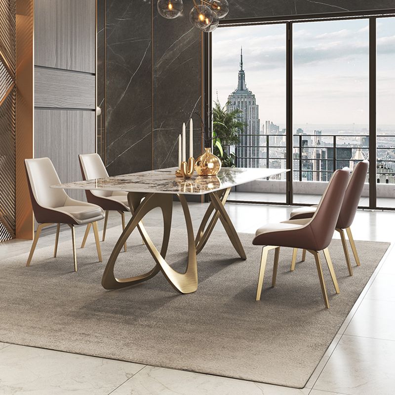 Nordic 1/3/4/5/8 Pieces Dining Set Rectangle Stone Dining Table for Dining Room