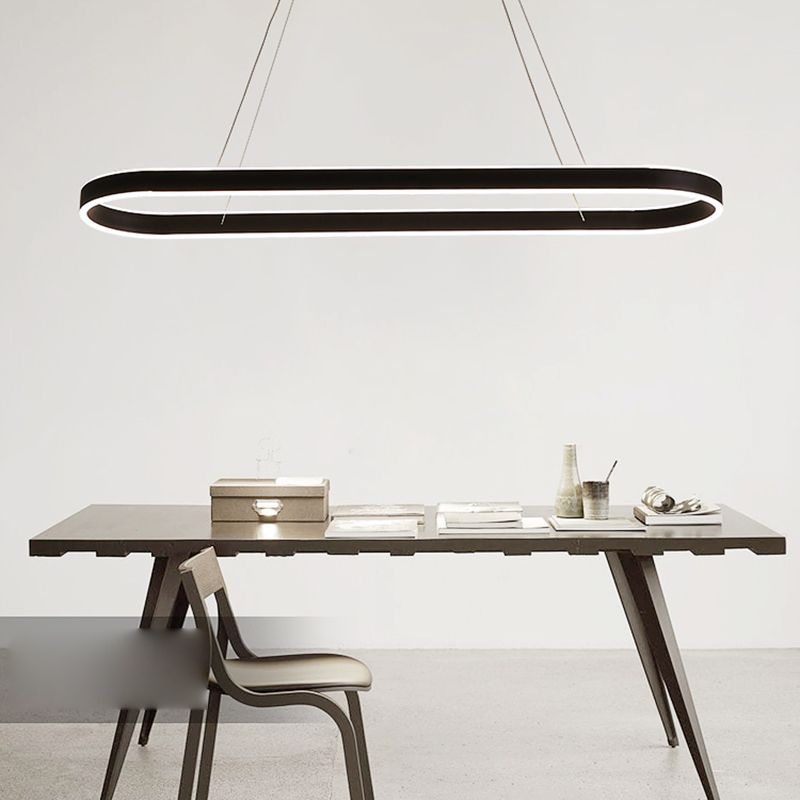 Moderne Style Island Lampe einfache LED -Aluminium -Anhängerleuchte für Esszimmer