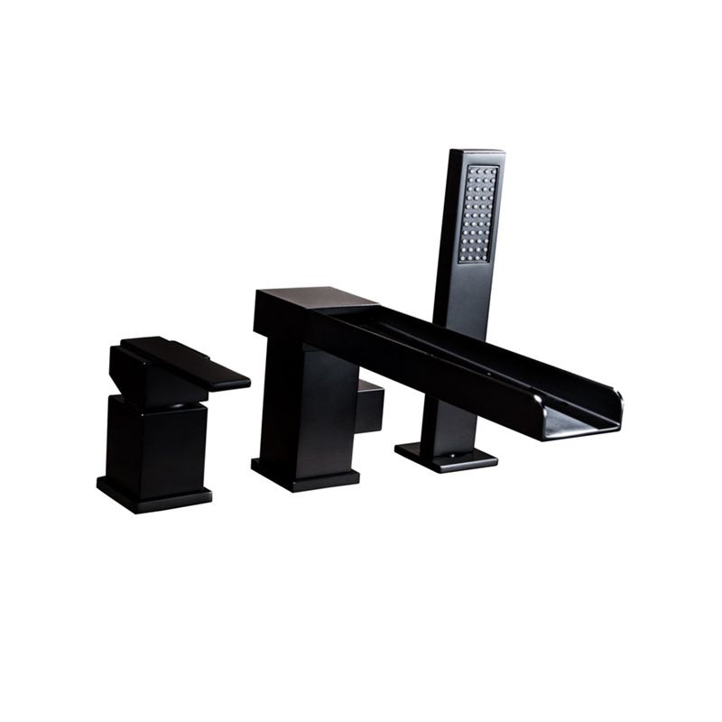 Modern Full Copper Deck Mounted Bath Faucet Trim Fixed Split Faucet Set