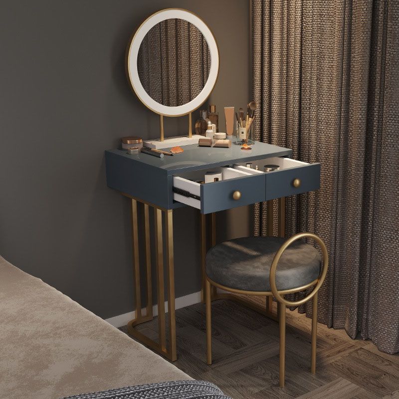 Bedroom Glam with Double Drawers Wooden Standing Make-up Vanity