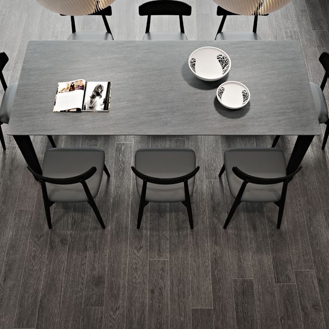 Mid-Century Modern Dining Table Rectangle Stone Dining Table with 4 Legs