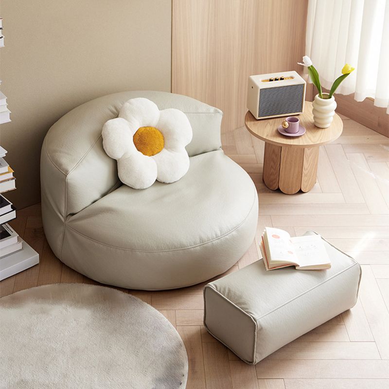 Modern Fixed Back Chair Solid Color Faux Leather Armless Chair