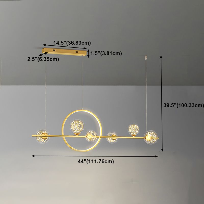 Spherical Shape Island Pendants Contemporary Metal 7 Light Light Hanging Lights