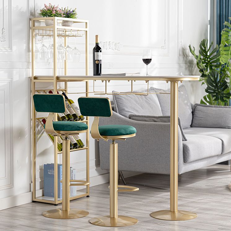 Modern 1/3 Pieces Bar Table Set Stone Counter Table with High Stools for Kitchen