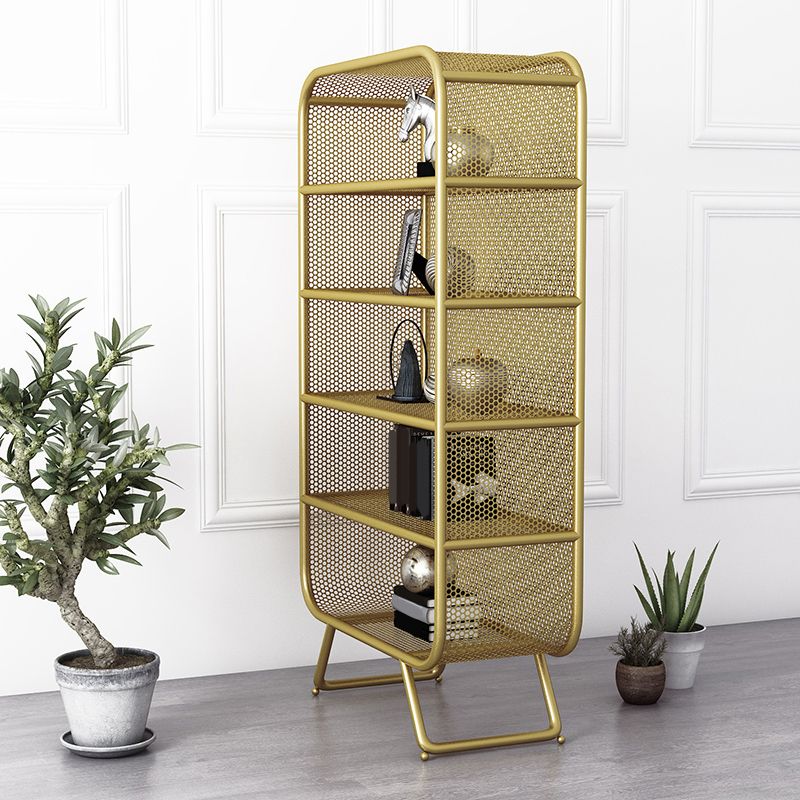 11" Wide Glam Shelf Bookcase Closed Back Metal Shelves Included Bookshelf