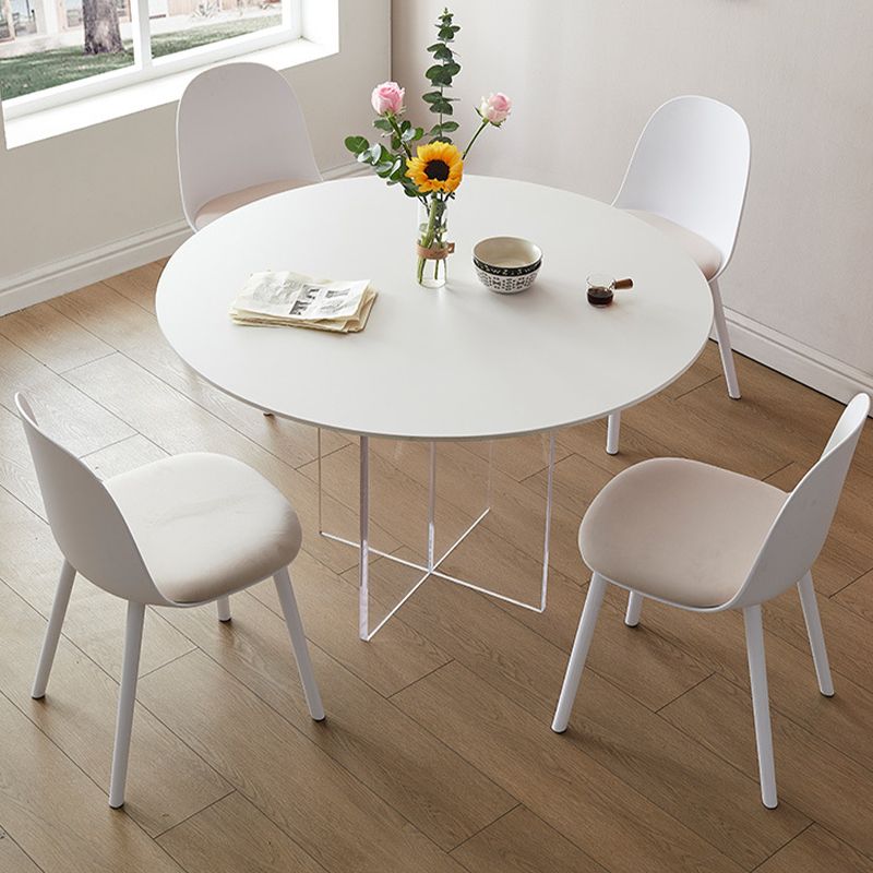 Contemporary White Stone Table Round Dining Table for Kitchen