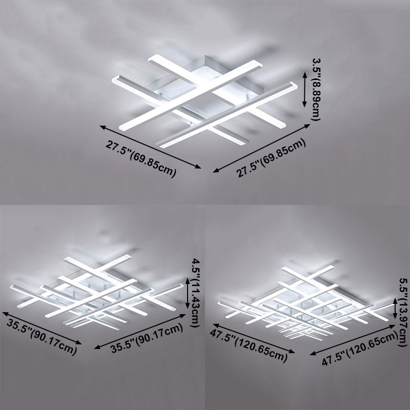 Plafonnier LED en forme de ligne, montage encastré en fer moderne pour chambre à coucher et salon