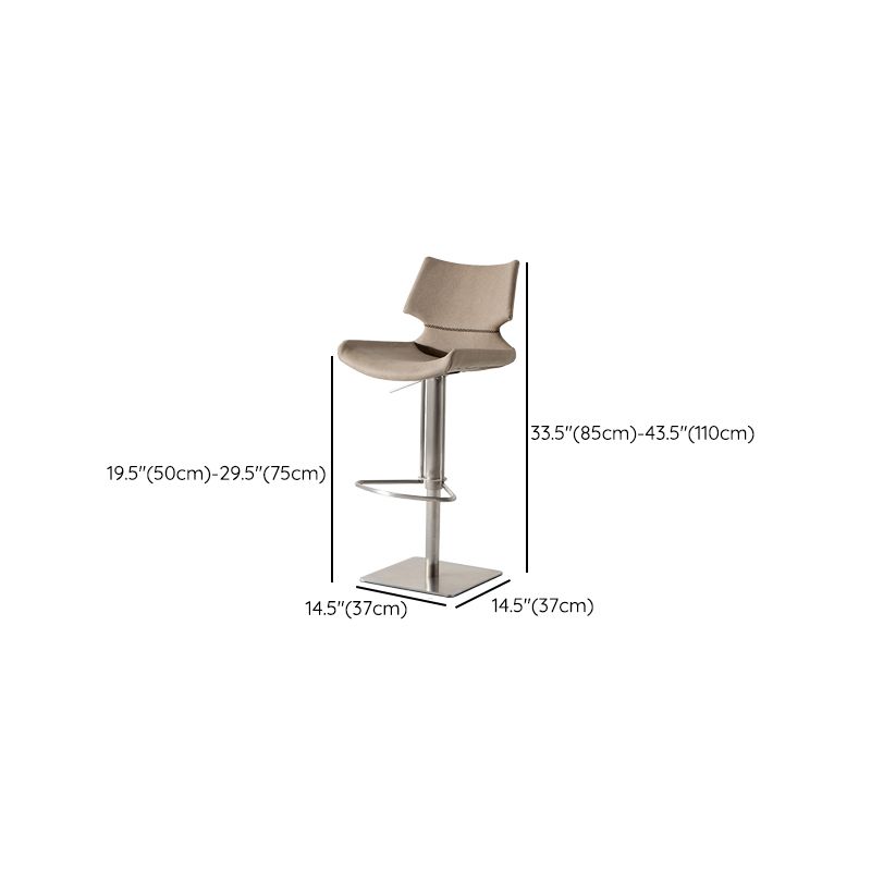 Contemporary Indoor Bar Stool Upholstered Bar Stool with Metal Base