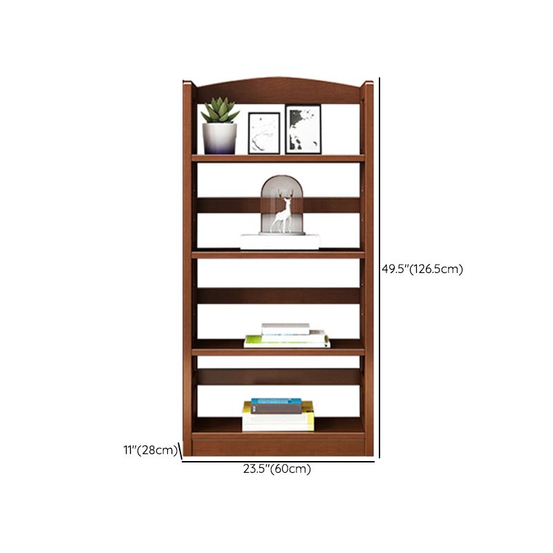 Contemporary Standard Bookshelf Wooden Open Back Bookcase with Shelves