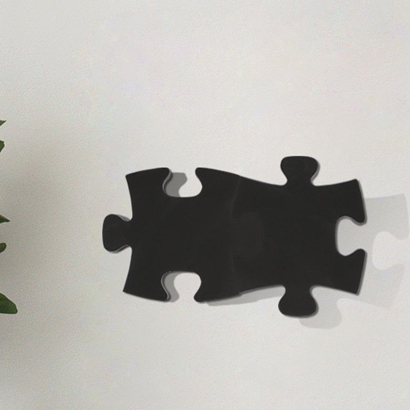 Acrylic Jigsaw Puzzle Wall Sconce Nordic LED Wall Mount Lighting in White/Black for Living Room, White/Warm Light