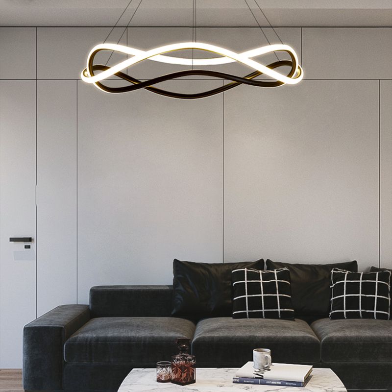 Semplice moderno caratteristico a led -lampadario a sospensione Luce a sospensione per soggiorno sala da pranzo