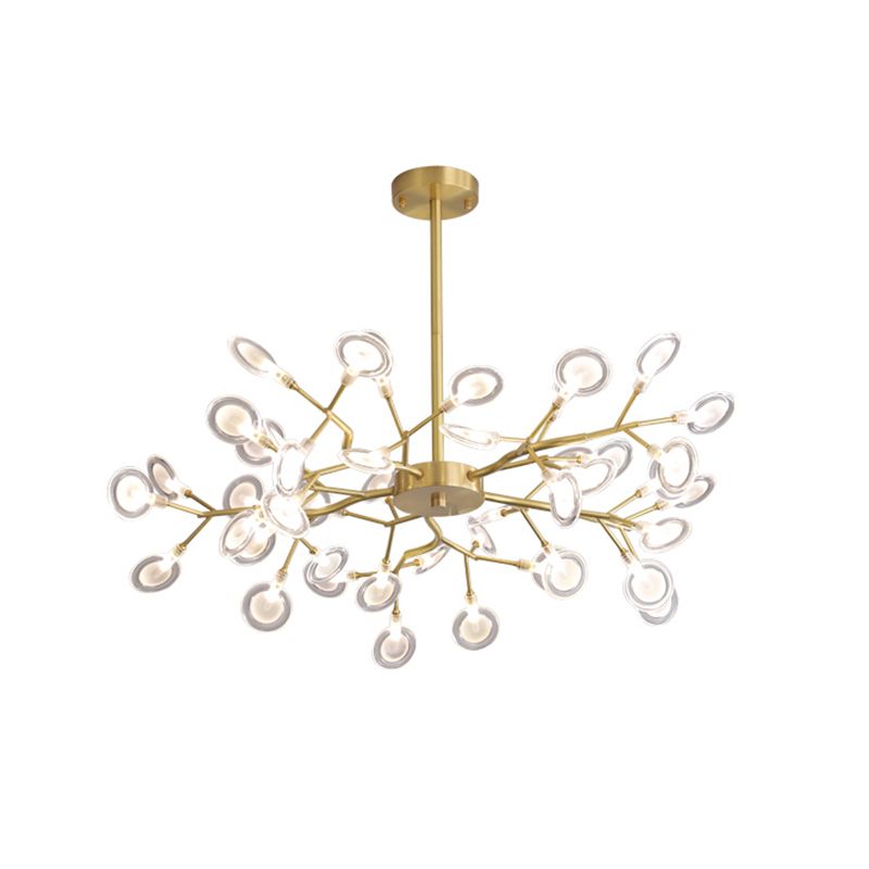 Glowworm Shaped Chandelier Lamp Postmodern Acrylic Hanging Light for Dining Room