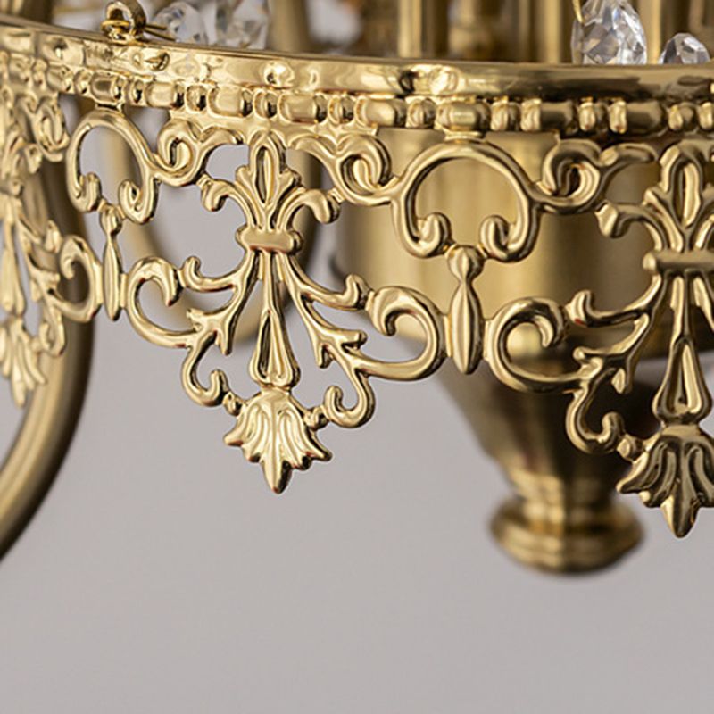 Luminaires de lustre aux bougies de style américain 5 lampes suspendues à 5 légers avec cristal