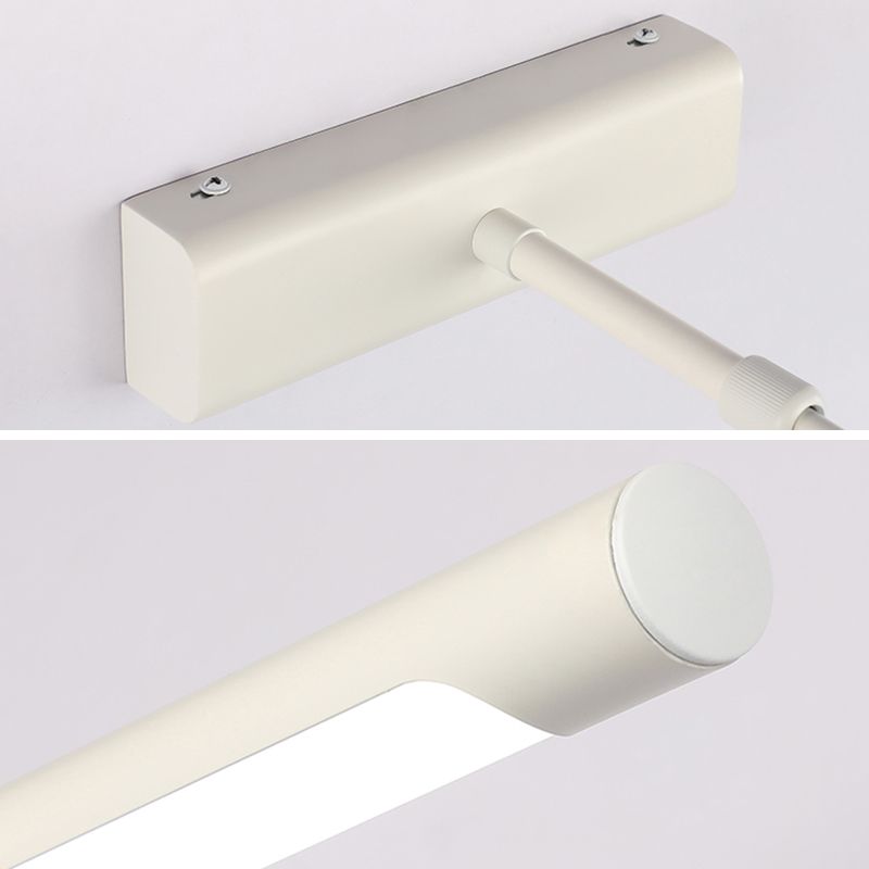 Linear Shade Swing Arm Wall Lighting Modern Style Metal 1 Light Sconce Lamp in White