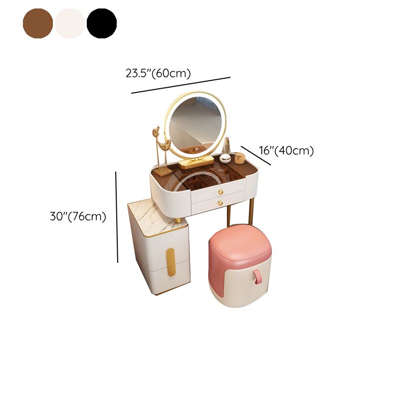 Glam Glass Makeup Counter 29.9" H Bedroom Make-up Vanity with Drawer