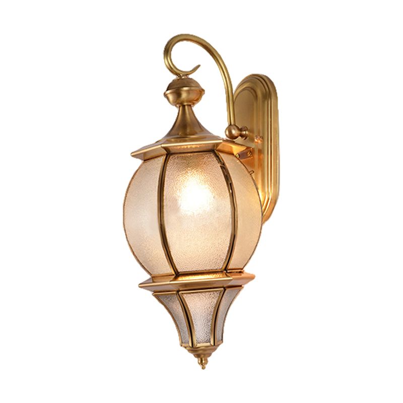 Gold Teardrop Sconce Light Retro Style Beveled Metallic and Water Glass 1 Bulb Wall Lamp