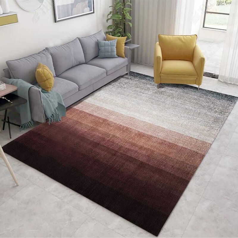 Minimalist Carpet Ombre Pattern Indoor Rug Polyester Stain Resistant Living Room Area Rug