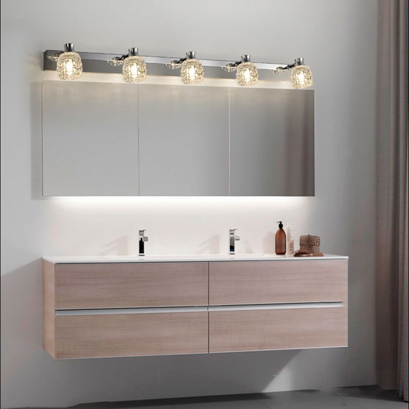 Makeup Mirror Light Style moderne simple Aménagement de lampe miroir en acier inoxydable pour salle de bain