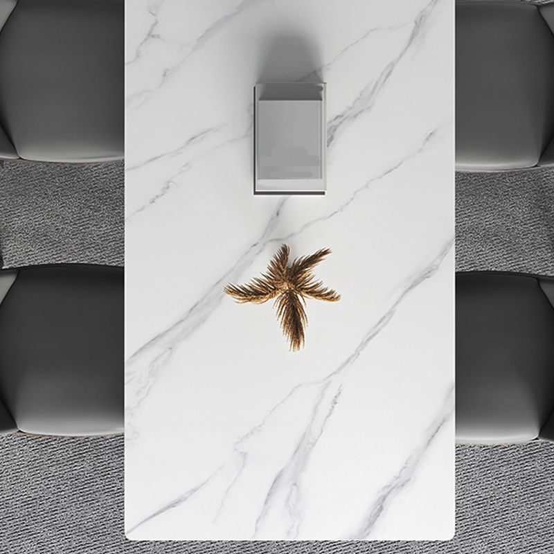 Modern Rectangle Dining Table Ash Wood Base Dining Table with 4 Legs