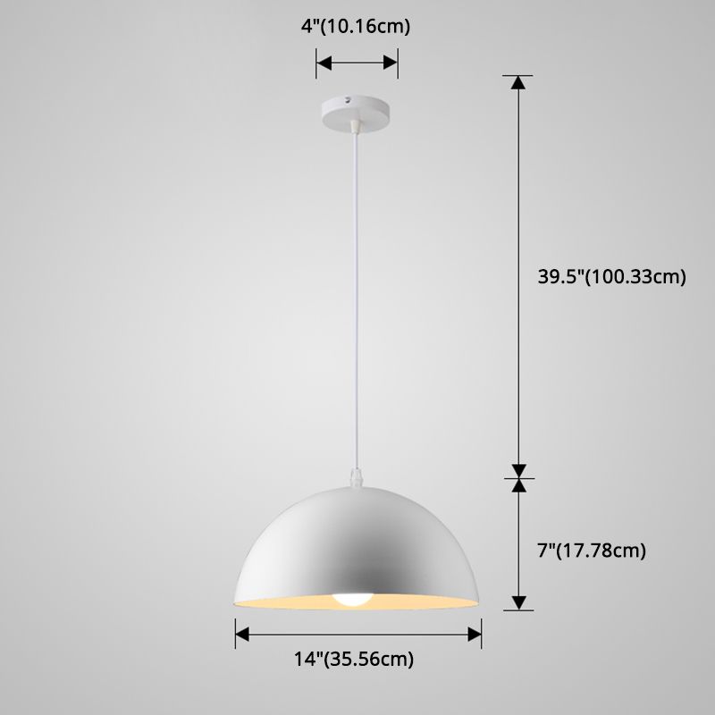 8 Color Optional Half Globe Pendant Lamp Macaron Simple Colorful Metal Hanging Light for Kitchen Dining Room