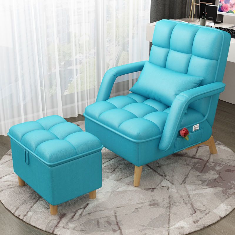 Contemporary Foldable Sofa Chai Living Room Fabric Accent Chair with Cushion