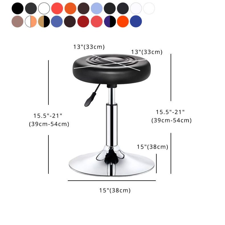 Modern Liftable Rotatable Counter Stool Steel Beauty Shop Bar Stool with Leather Cushion