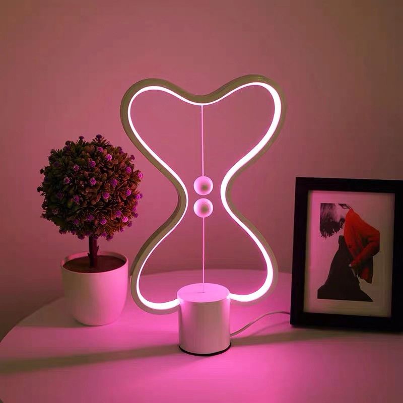 Magnetic Curved Night Stand Light Simple Metal Bedroom LED Table Light
