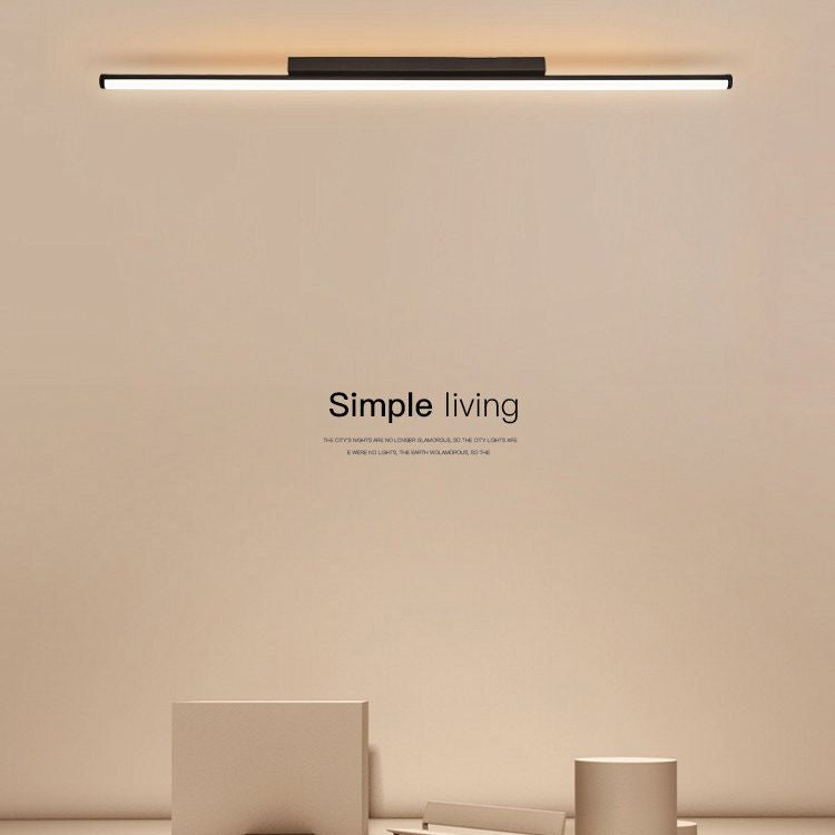 Lineare Deckenleuchte im minimalistischen Stil, LED-Beleuchtung aus Metall in Deckennähe