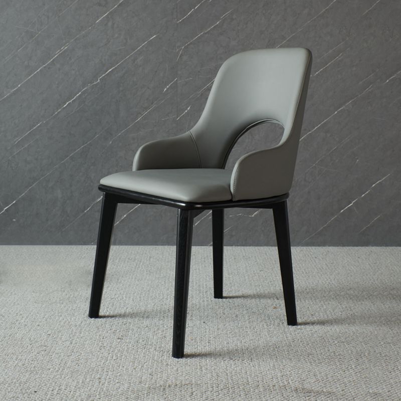 Contemporary Open Back Dining Chairs Armless Side Chairs with Wood Legs for Kitchen