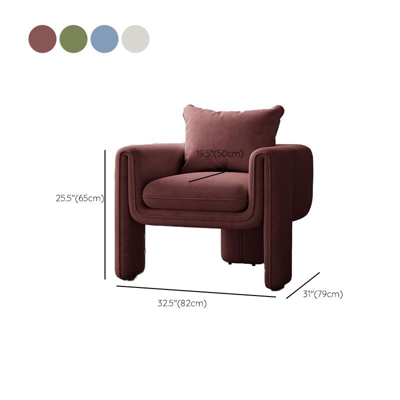 Modern Living Room Accent Armchair Round Arms Sled Arm Chair