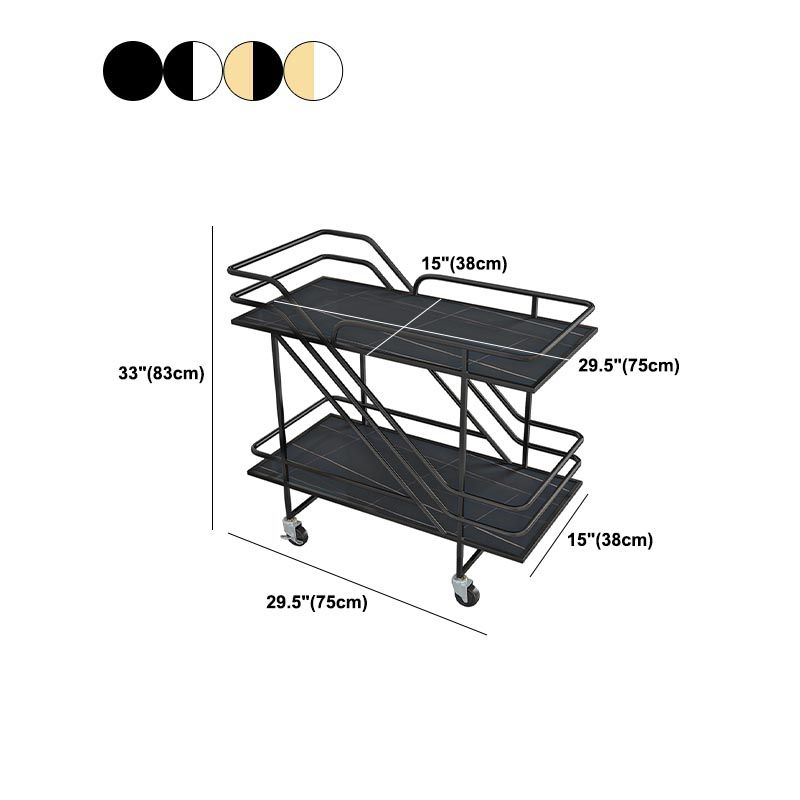 Contemporary Metal Prep Table 32.68"H Rolling Prep Table for Dining Room