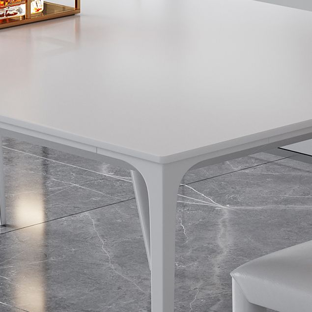 Sintered Stone Dining Table Industrial Style 4 Legs Base Rectangle Table for Home