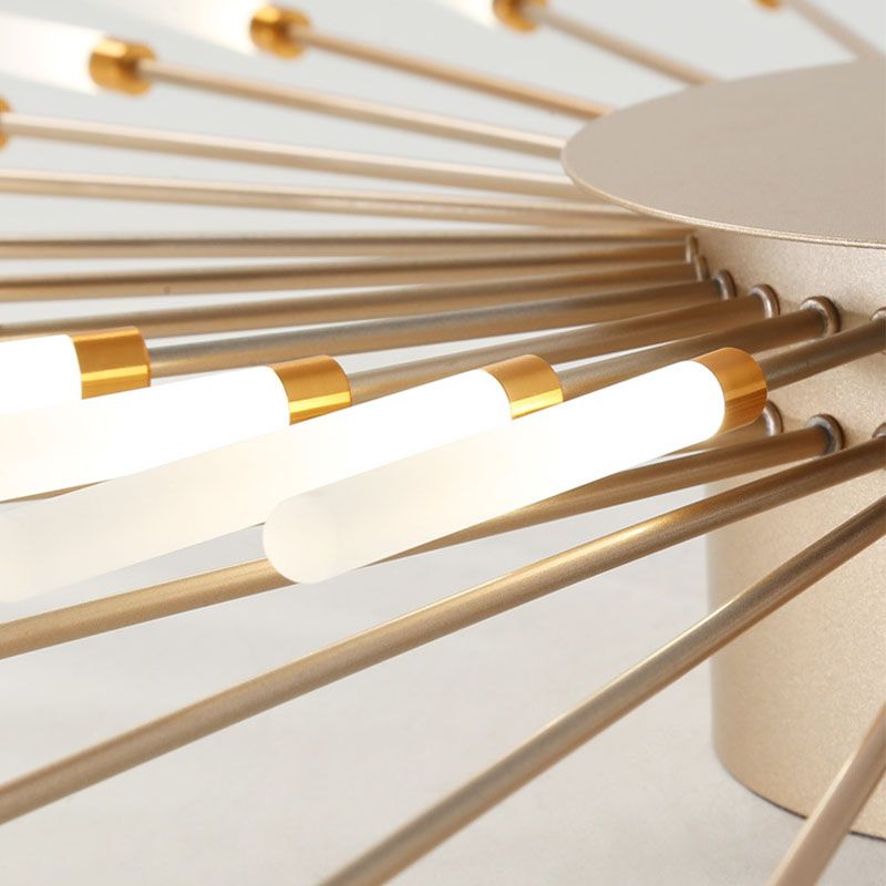 Modern Simplicity LED Semi Flush Mount Lacquered Metal Linear Ceiling Light with Acrylic Shade