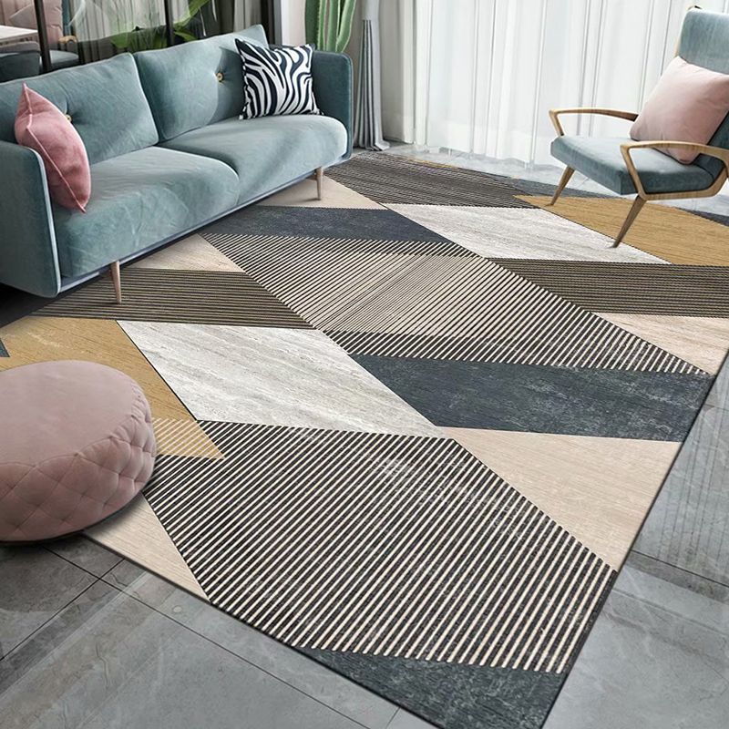 Modern Geometric Pattern Rug Creative Carpet Polyester Rug for Home Decoration