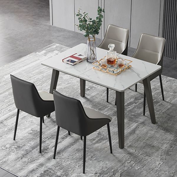 Rectangle Dining Table Set with Gray Legs 1/2/5/7 Pcs Dinette Set for Home