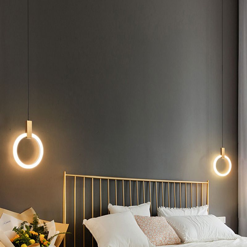 Circle Modern Hanging Light Kit Acrylic LED Pendant Light for Dining Room