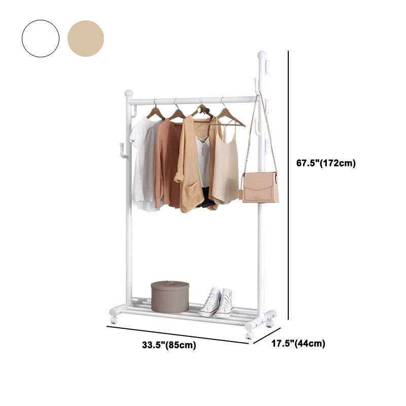 Stainless Steel Open Armoire Contemporary Style Cabinet with Clothing Rod